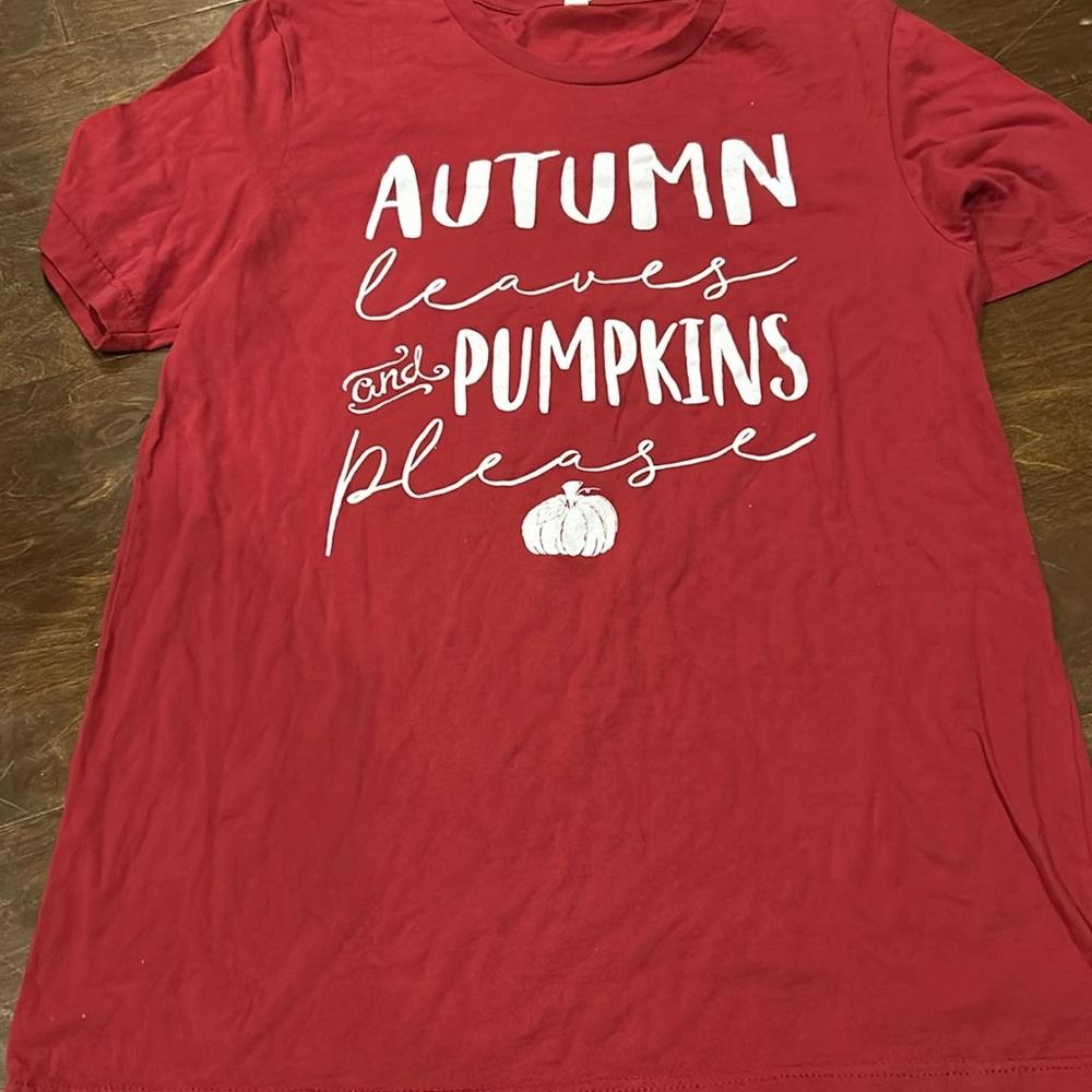 Autumn leaves and pumpkins please size large